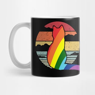 Cat LGBT Flag Vintage Style Mug